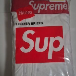 Hanes Red and White Boxer Briefs L